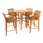 DRSR-001 Laguna Teak Arm Bar Chair and Bar Table Set