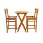 Bar Sets DRSR-003 Round Teak Bar Table and 2 Bar Side Chair Set