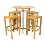 DRSR-004 Round Teak Table and 4 piece Tropez