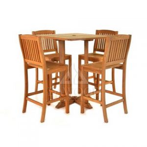 DRSR-005-Square Bar Table and Side Bar Chairs Sets-Chair.48X48X114-Table-90X90X110