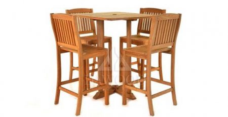 DRSR-005-Square Bar Table and Side Bar Chairs Sets-Chair.48X48X114-Table-90X90X110