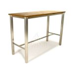 DTCL-005 Modern Teak and Stainless Steel Console Table