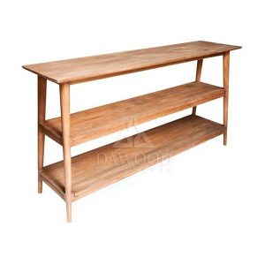 Outdoor Teak Console Table with 2 Shelf