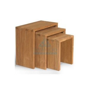 Nested Side Cube Teak Table Set