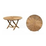 DTFN-002 Matahari Teak Medium Folding Table 120X120X75cm-Jepara Teak Outdoor Indonesia Furniture