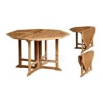 DTFN-004 Octagonal Butterfly Teak Folding Table 120X120X75cm-Jepara Teak Outdoor Indonesia Furniture