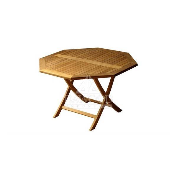 DTFN-005 Octagonal Classic Teak Folding Table 120X120X75cm-Jepara Teak Outdoor Indonesia Furniture Octagonal Classic Teak Folding Table