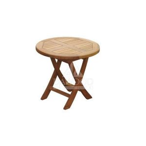 Round Teak Folding Coffee Table