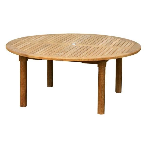 DTRO-008 Round Teak Outdoor Rounded Legs Dining Table Dia.180X75cm-Indonesia Furniture manufacturers Round Teak Outdoor Rounded Legs Dining Table