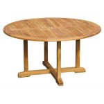 DTRO-010 Round Simple Legs Teak Garden Dining Table Dia.150X75cm-Indonesia Furniture manufacturers