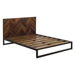 Industrial-Steel-Frame-with-Wooden-Headboard-Queen-Bed