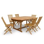 Teak-Oval-Extendable-6-Folding-Chair-Garden-Dining-Set