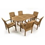 Teak-Oval-Extendable-6-Stackable-Chairs-Garden-Dining-Set