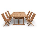 Teak-Rectangular-Extendable-6-Folding-Seater-Garden-Dining-Set