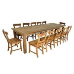 Teak-Rectangular-Table-12-Plantation-Side-Chairs